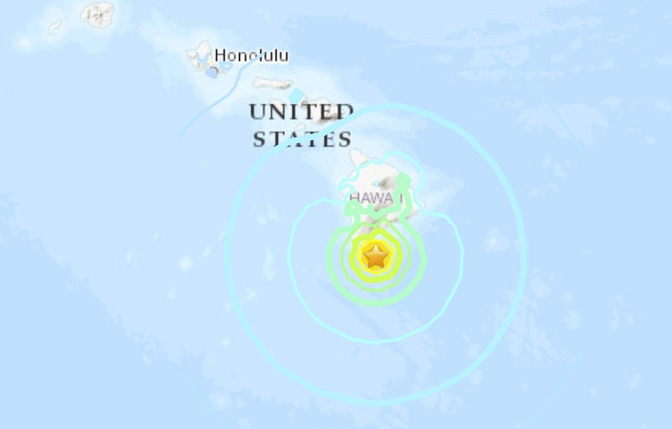 Два сильных землетрясения M6.1 и M6.2 обрушились к югу от Большого острова Гавайев – Геологическая служба США сообщает только об одном!