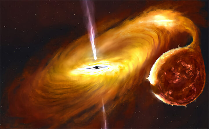 Черная дыра на расстоянии 9600 световых лет от Земли.
