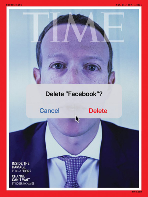 Цукерберг изображен на обложке Time со словами "Удалить Facebook?" после крупнейшего сбоя в истории социальных сетей 2