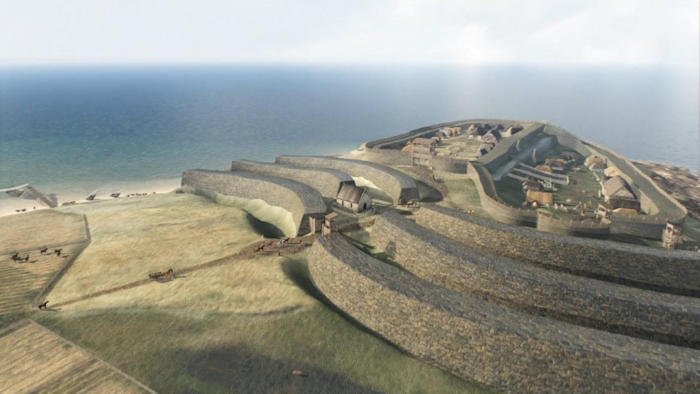 Великолепная реконструкция крупнейшего пиктского форта Бургхед в Шотландии