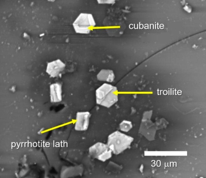 В образцах обнаружены необычные для Земли минералы. Предоставлено: Шульц и др., Геология, 2021 г.