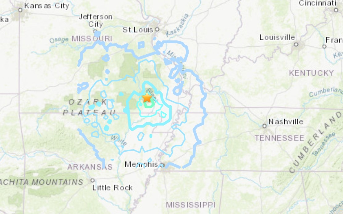Землетрясение M4.0 произошло в штате Миссури прямо в сейсмической зоне Нового Мадрида