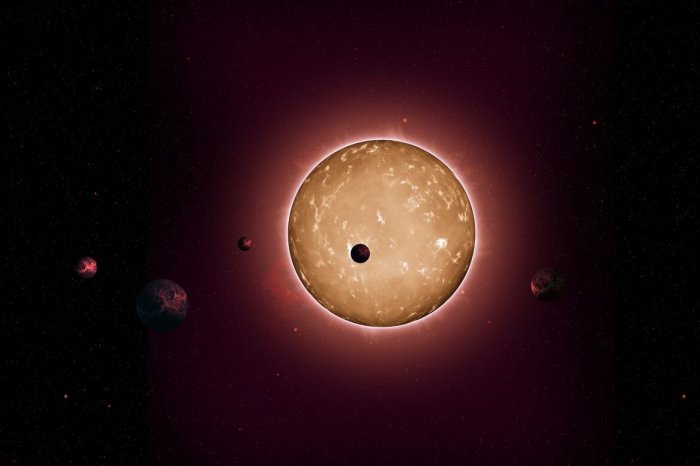Исследователи Калифорнийского университета в Лос-Анджелесе идентифицировали 366 новых экзопланет, используя данные космического телескопа Кеплера, включая 18 планетных систем, подобных изображенной здесь, Kepler-444, которая ранее была идентифицирована с помощью телескопа. Предоставлено: Тьяго Кампанте / Питер Дивайн через НАСА.