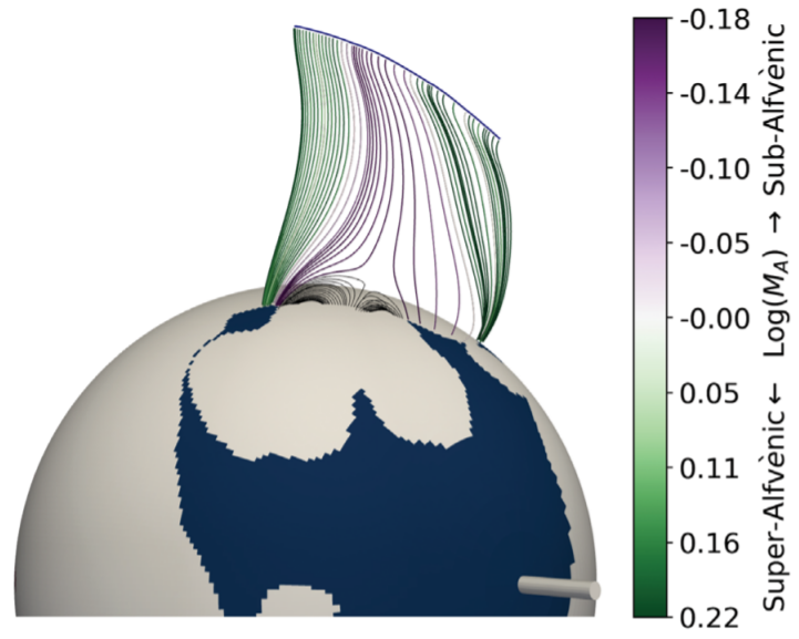 Трехмерная модель силовых линий магнитного поля в короне на основе данных Паркера. Предоставлено: JC Kasper et al. / Письма о физических проверках, 2021 г.