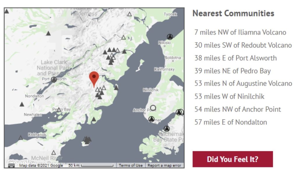 Землетрясение М6.0 на Аляске