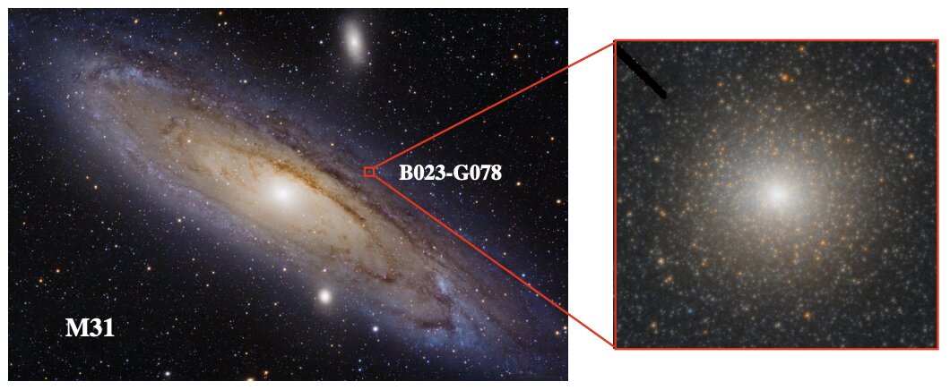 Звездное скопление B023-G078 в галактике Андромеды. Авторы и права: Иван Эдер, HST ACS, HRC