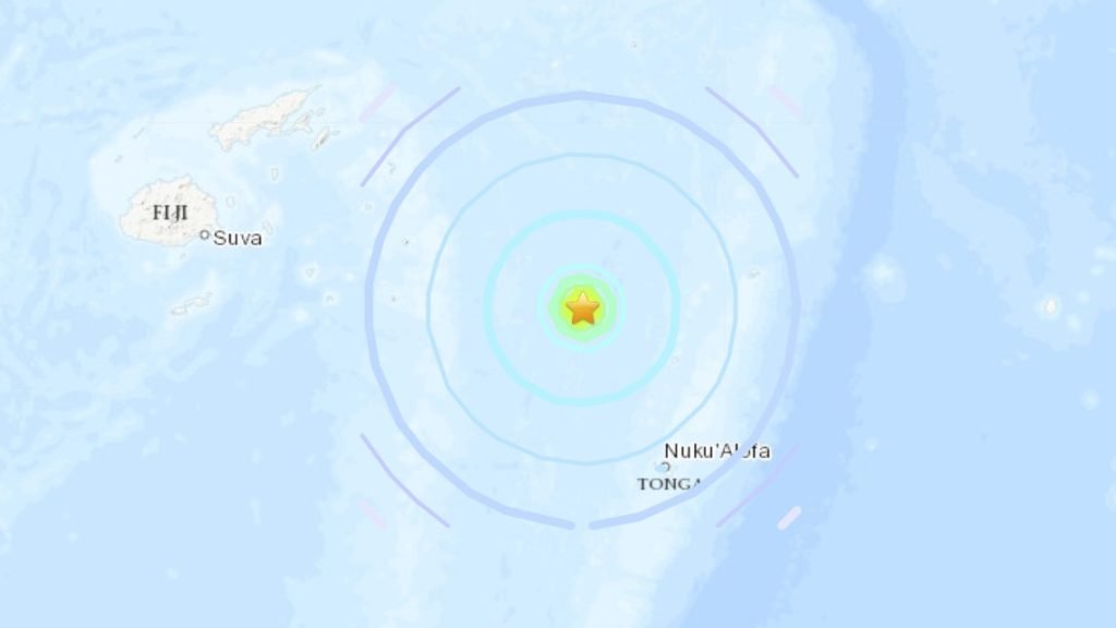 Землетрясение в Тонге магнитудой 6,2 27 января.