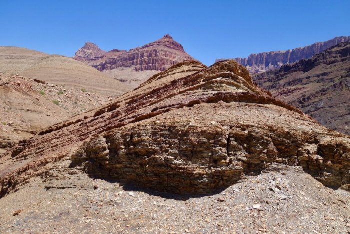 ронстоуны в слоях осадочных пород Гранд-Каньона (Аризона, США), сохраняющие подсказки о древней морской среде. Кредит: Сюзанна Портер