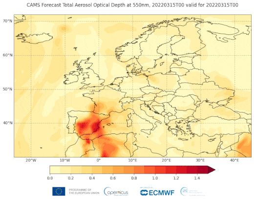 Пыльные бури из Сахары обрушиваются на Европу