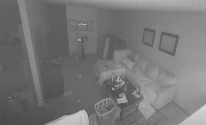 На кадрах с камеры видеонаблюдения видно, как «призрак» бродит по дому