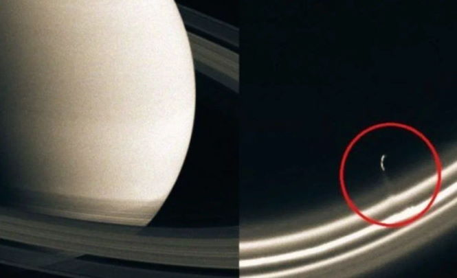 На кольцах Сатурна замечен странный объект. Это инопланетный корабль?