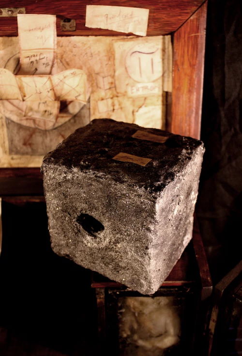Древний каменный куб, оставляет на людях спиральные отверстия