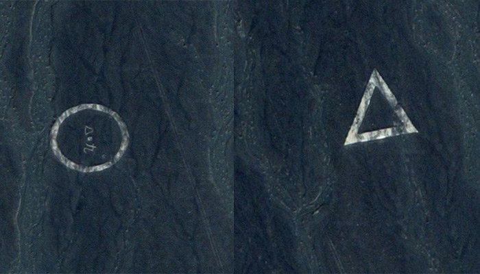 Странные символы и сооружения, запечатленные на спутниковых снимках в китайской пустыне
