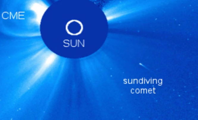 Гигантская комета, грозившая устроить ад на Земле, врезалась в Солнце