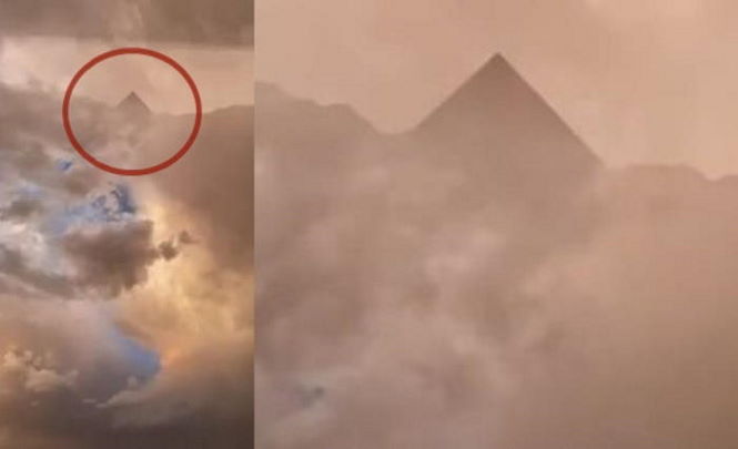 Пирамида прячется в облаках над полигоном Уайт Сэндс