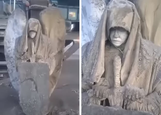 В Якутии откопали статую ангела со щитом и мечом: правда или нет?