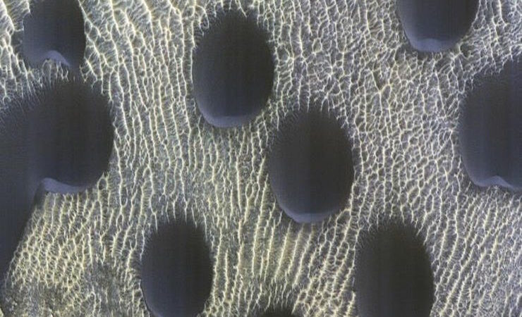 Странные круглые дюны на Марсе