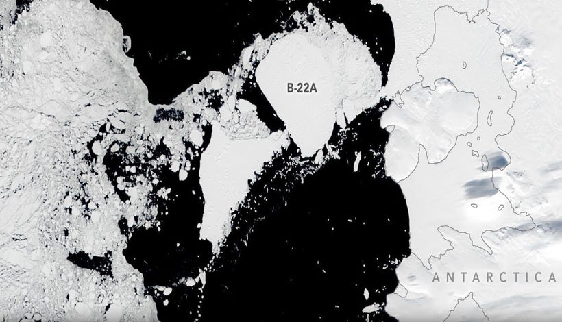 Гигантский айсберг у ледника Судного дня начал двигаться в 136 раз быстрее