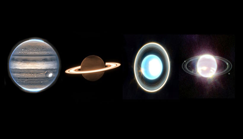 Изображения Сатурна, Нептуна, Юпитера и Урана, сделанные Джеймсом Уэббом