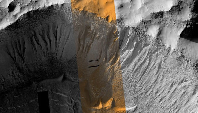 Возможное образование оврагов на Марсе связано с недавним таянием жидкой воды