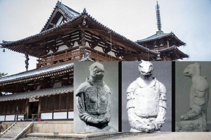 Японский храм скрывал древнюю статую рептилоида