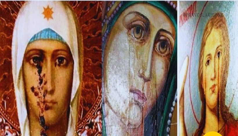 В Клину мироточат иконы, а в Америке обливается кровавыми слезами Богородица.