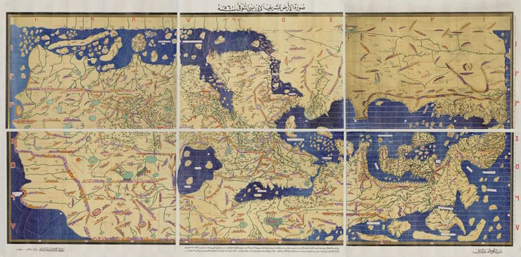 Арабская карта допотопного мира показывает где земли Гога и Магога