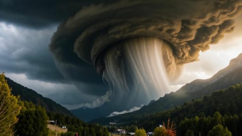 «Неподвижный» торнадо в горах Китая удивил экспертов