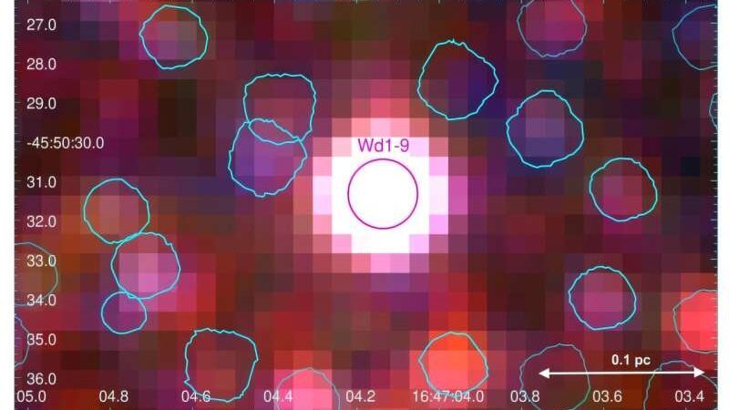Тайна звезды Wd1-9: Рентгеновское зрение Chandra раскрывает бинарную систему