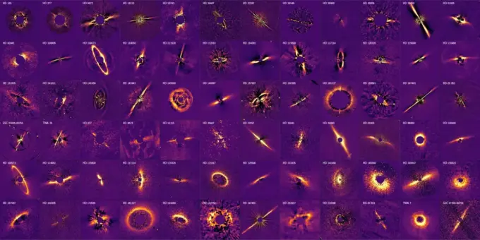 Астрономы представили галерею «космических колыбелей»: кольца пыли раскрывают тайны рождения планет