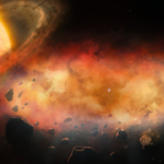 Огромное облако, блокирующее свет от далекой звезды