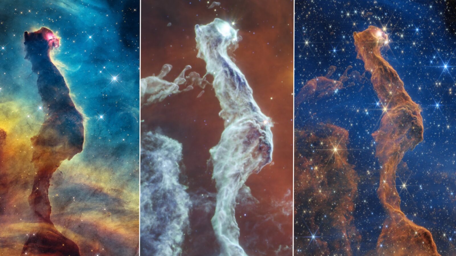 «Кошачья голова» в космосе: Hubble и Webb показали жуткий туманный портрет к Хэллоуину